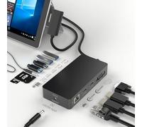 Estación de acoplamiento Microsoft Surface 13 en 1 mejorada - Hub adaptador triple pantalla para Surface Pro 9/8/X/7/6/5/4/3, Book 3/2/1, Laptop Go/4/3/2/1
