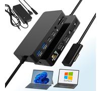 Estación de acoplamiento Microsoft Surface Pro de triple pantalla HDMI + VGA, base de superficie 12 en 1 con Ethernet SD/TF Audio 4*USB, base para Surface Pro, Surface Laptop 6/5/4/3/2, Surface Book