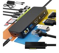 Estación de acoplamiento MS Surface Pro con triple pantalla 4K a 60Hz HDMI+VGA, Surface Dock 2 11 en 1 con adaptador de corriente para Microsoft Surface Pro 11/10/9/X/8/7/6/5/4/3, Surface Laptop 7-1