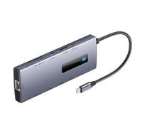 Estación de acoplamiento multifuncional 10 en 1, concentradores tipo C a 4K @60HZ+ USB 3.0 + RJ45 + SDTF + adaptador de carga PD100W
