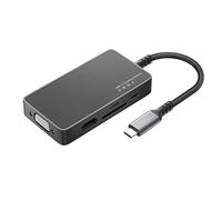 Estación de acoplamiento multifuncional tipo C Hub a + VGA + 3 USB 3.0 + lector de tarjetas TF + adaptador PD de 100 W USB C Hub divisor para laptop