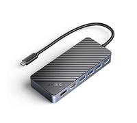Estación de acoplamiento OM28PR-G2 con bahía para unidad M.2, USB-C, USB-A, USB-C, HDMI y Ethernet - Negra