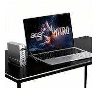 Estación de acoplamiento para Acer Nitro 17 16 14 5, V 14 AI, V 15 AI, V 16 AI, V 17 AI Gaming Laptop, USB C 15 en 1 con base giratoria de 360°, 2 HDMI 4K y 1 DP, transferencia de puerto USB de 10