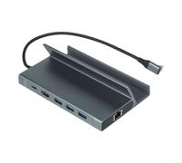 Estación de acoplamiento para consola de juegos, concentrador multipuerto 6 en 1 para interruptor de cubierta de vapor con pantalla HDMI tipo C PD diseño de metal de carga rápida