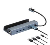 Estación de acoplamiento para consola de juegos, suministros de espejo de pantalla 6 en 1, adaptador de concentrador multipuerto portátil, adaptador de concentradores de juegos, base de conexión de