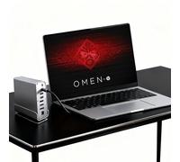 Estación de acoplamiento para HP Omen 17 16 15 15t Transcend 14 16 MAX 16 Victus 15 16 Gaming Laptop, 15 en 1 USB C con base giratoria de 360°, 2 HDMI 4K y 1 DP puerto USB de 10 Gbps, RJ45, audio, SD