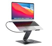 Estación de acoplamiento para laptop para MacBook Pro/Air/Dell/HP/Surface HC 11 en 1, hub USB C, soporte giratorio de 360° para laptop con hub USB 4K, HDMI, USB 3.0, PD100W, conector de audio de 3.5