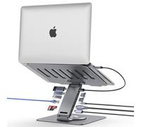 Estación de acoplamiento para laptop para MacBook Pro/Air/Dell/HP/Surface HC 11 en 1, hub USB C, soporte giratorio de 360° para laptop con hub USB 4K, HDMI, USB 3.0, PD100W, conector de audio de 3.5