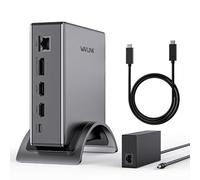 Estación de acoplamiento para laptop, PD3.1 triple base de pantalla con potencia de 140 W, 8K a 30 Hz/4K a 144 Hz HDMI*2 + Displayport, RJ45, USB-C de 10 Gbps, 2 USB-A 3.0, audio/micrófono, para