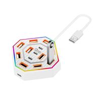 Estación de acoplamiento para PC | Estación de acoplamiento de 13 puertos para ordenador portátil | Protección contra sobrecarga Accesorios electrónicos RGB | para Oficina Biblioteca Escuela Casa