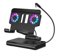 Estación de acoplamiento para ROG Ally X para Steam Deck, para MSI Claw, para LEGION Go con ventiladores duales, HDMI 2.1, 100 W, PD, USB 3.2, Gigabit Ethernet, soporte ajustable (con luces)