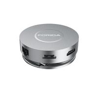 Estación de acoplamiento redonda USB C, monitor HDMI dual, hub USB-C FORIDA 4K, adaptador dual 4K HDMI USB C a USB, Ethernet de 1 Gbps, entrega de energía de 100 W, lector de tarjetas micro SD para