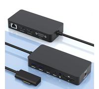 Estación de acoplamiento Surface 12 en 1, triple pantalla dual 4K HDMI+VGA con adaptador de corriente, base de superficie para Microsoft Surface Pro 12 (2026)/11/10/9/8/X/7/6/5/4/3, Surface Laptop/Go