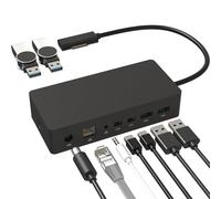 Estación de acoplamiento Surface con fuente de alimentación de 90 W, doble mini DP, 4 USB 3.0, salida de audio de 3.5 mm compatible con Surface Pro 8/X/7/6/4/3/2017, laptop 4/3/2, laptop go, Surface