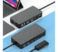 Estación de acoplamiento Surface con triple pantalla, HDMI dual + VGA con adaptador de corriente, Surface Dock 2 12 en 1 para Microsoft Surface Pro 12/11/10/9/8/X/7/6/5/4/3, Surface Laptop 7/6/5/4/3/2