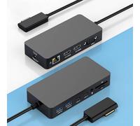 Estación de acoplamiento Surface con triple pantalla HDMI + VGA con adaptador de corriente, 12 en 1 Surface Dock 2 para Microsoft Surface Pro 12/11/10/9/8/X/7/6/5/4/3, Surface Laptop 7/6/5/4/3/2/1