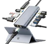 Estación de acoplamiento Surface Pro 11 en 1, estación de acoplamiento Surface Dock 4K a 60HZ HDMI Surface para MS Surface Pro 12/11/10/9/8/X/7/6/5/4/3, Surface Laptop 6/5/4/3/2/1, Surface Laptop Go 3