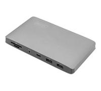 Digitus Estación de acoplamiento USB4 Thunderbolt DA-70895 – 10 puertos 2x DP (8K@30Hz), RJ45, Gris