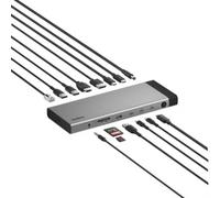 Belkin Connect Hub USB C Thunderbolt™ 5, Docking Station Portátiles 140W | Tres Pantallas 4K 144 Hz, 80 Gbps de Datos, 2.5Gb Ethernet, Conecta en Cadena hasta 6 dispositivos, Estación de Acoplamiento