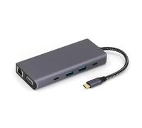 Estación de acoplamiento tipo C a salida HDTV, puerto Gigabit Ethernet, ranura para lector de tarjetas TF, cable divisor USB de 3,5 mm para teléfono tipo C a adaptador VGA HDTV