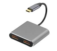 Estación de acoplamiento tipo C de aleaciones de aluminio con dos concentradores USB 3.0 4K y de velocidad rápida para portátiles