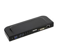 Estación de acoplamiento universal USB 3.0 con pantalla de monitor de video dual, DVI, VGA, Gigabit, Ethernet, laptop, computadora de escritorio