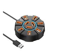 Estación de acoplamiento USB, 10 puertos, concentradores USB con luz, cable de 120 cm, extensión USB, expansor de transferencia de datos