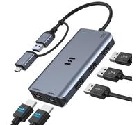 Estación de acoplamiento USB 3.0, divisor HDMI, pantalla extendida, adaptador USB dual HDMI, USB C, portátil, estación de acoplamiento USB universal con 2 puertos HDMI de doble monitor para M1 M2
