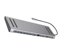 Estación de acoplamiento USB C 14 en 1, adaptador de concentradores para portátiles, HDMI, VGA, Ethernet, puerto USB 4K, capacidades de visualización, tipo Hubs