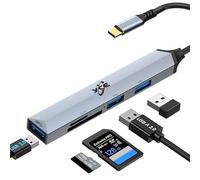 Estación de acoplamiento USB C 5 en 1 USB C Hub adaptador multipuerto estación de acoplamiento para portátil con 1 USB 3.0, 2 USB 2.0, SD/TF para MacBook, Dell, Thinkpad, HP