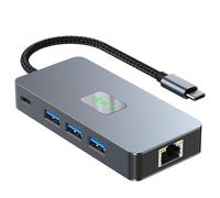 Estación de acoplamiento USB C 9 en 1 con HDMI 4K 60Hz HDMI, carga PD de 100 W, USB 3.0 de 5 Gbps, Gigabit Ethernet, lector de tarjetas SD/TF 4K HDMI, adaptador de laptop 3 puertos USB SD/TF para