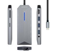Estación de acoplamiento USB-C 9 en 1 (gris) - AISENS