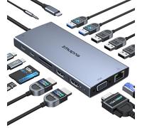 Estación de acoplamiento USB C con monitor dual HDMI para Dell HP, estación de acoplamiento USB tipo C Hub adaptador multipuerto Thunderbolt 3 Dongle USB-C a 2 HDMI, audio para Lenovo, Surface