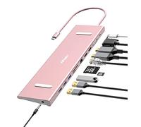 Estación de Acoplamiento USB C con Monitor Dual/monitores triples, Base USB C, hub USB-C con 2 HDMI, PD 100W, SD/TF, Ethernet, 3 Puertos USB 3.0, VAG, Audio, USB C Hub Adaptador