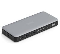 Estación de acoplamiento USB-C de 11 puertos, máx. 4K/60Hz con HDR, HDMI, DP, máx. 3 monitores (MST), USB-C 3.2 Gen 2, Ethernet Gigabit, SD/Micro SD, Audio, DC 150W