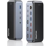 Estación de acoplamiento USB C de triple monitor, estación de acoplamiento para MacBook Pro con adaptador de corriente para MacBook M1/M2/M3/Windows, HDMI*3, RJ45, USB de 10 Gbps, PD, USB 3.0 x 2