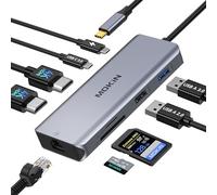 Estación de Acoplamiento USB C Dual Monitor 9 en 1 - Docking Station Con Dual HDMI, Ethernet RJ45, PD 100W, USB 3.0/2.0, SD/Micro SD - Hub Para MacBook DELL HP Lenovo