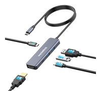 Estación de acoplamiento USB C Hub 5 en 1 portátil HDMI 4K 30Hz con carga rápida PD de 100 W, USB-C y USB-A de 10 Gbps, fácil de transportar para Dell HP MacBook Air/Pro, iPad, Surface, Samsung Galaxy
