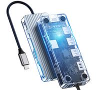Estación de acoplamiento USB C Hub 8 en 1 con HDMI 4K, carga PD de 100 W, RJ45, tarjeta SD/TF y 3 puertos USB compatibles con MacBook Pro