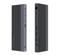 Estación de Acoplamiento USB-C WAVLINK 12 en 1, Entrega de Potencia de 100 W, 2DP+HDMI, 4 USB-A, 2 USB-C Gigabit Ethernet de 10 GPS, estación de Acoplamiento para portátil con Triple Pantalla.