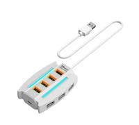 Estación de acoplamiento USB de 10 puertos, base de expansión, concentradores USB con luz, cable de 120 cm, extensión USB, expansor de transferencia de datos