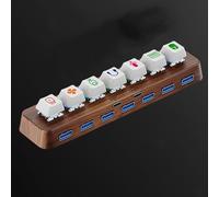 Estación De Acoplamiento USB De 7 Puertos, Conmutador, Control Independiente, Interruptor De Botón, Luz RGB De Colores, para Compartir Dispositivos, Ideal para Regalar.