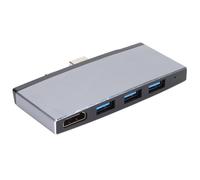 Estación de acoplamiento USB Hub para Microsoft Surface Pro, base de extensión de aleación de aluminio 6 en 1 con adaptador HDMI 4K y lector de
