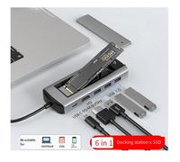 Estación de acoplamiento USB tipo C 6 en 1, estación de carga rápida multifunción, estación de acoplamiento SATA, acuerdo único