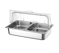 Estación de aderezos para pizza, organizador de especias de acero inoxidable, estación de buffet para ensaladas con hieleras, juego de contenedores para salsas, ingredientes y despensa de cocina (I)