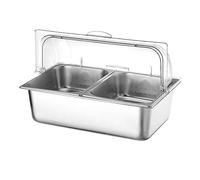 Estación de aderezos para pizza, organizador de especias de acero inoxidable, estación de buffet para ensaladas con hieleras, juego de contenedores para salsas, ingredientes y despensa de cocina (V)