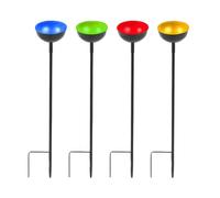 Estación de agua del jardín, estacas de abejas de abejas,4 Pack Polinator Waterer | Fabricante de estaca de metal a prueba de óxido, decoración de riego, cuenco de baño, herramienta de alimentación de