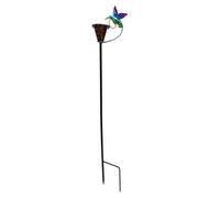 Estación De Agua para Abejas En El Jardín con Estaca Metálica Decorativa y | Bebedero para Colibríes con Bandeja de Agua para Abejas, Mariposas, Parque, Macizo de Flores