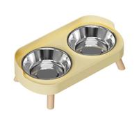 Estación de alimentación elevada para mascotas, a prueba de salpicaduras para perros cómodos, cuenco de alimentación de acero inoxidable de color brillante