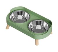 Estación de alimentación elevada para mascotas, a prueba de salpicaduras para perros cómodos, cuenco de alimentación de acero inoxidable de color brillante